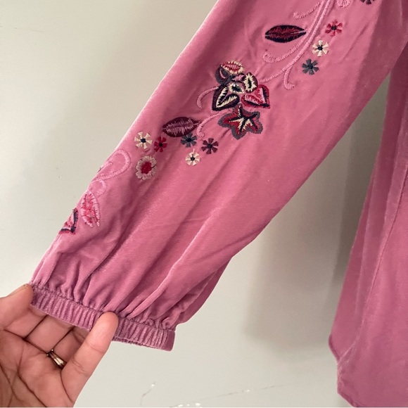 Soft Surroundings Pink Lumanaira Velvet Top XS NWT Boho oversized - Picture 4 of 8